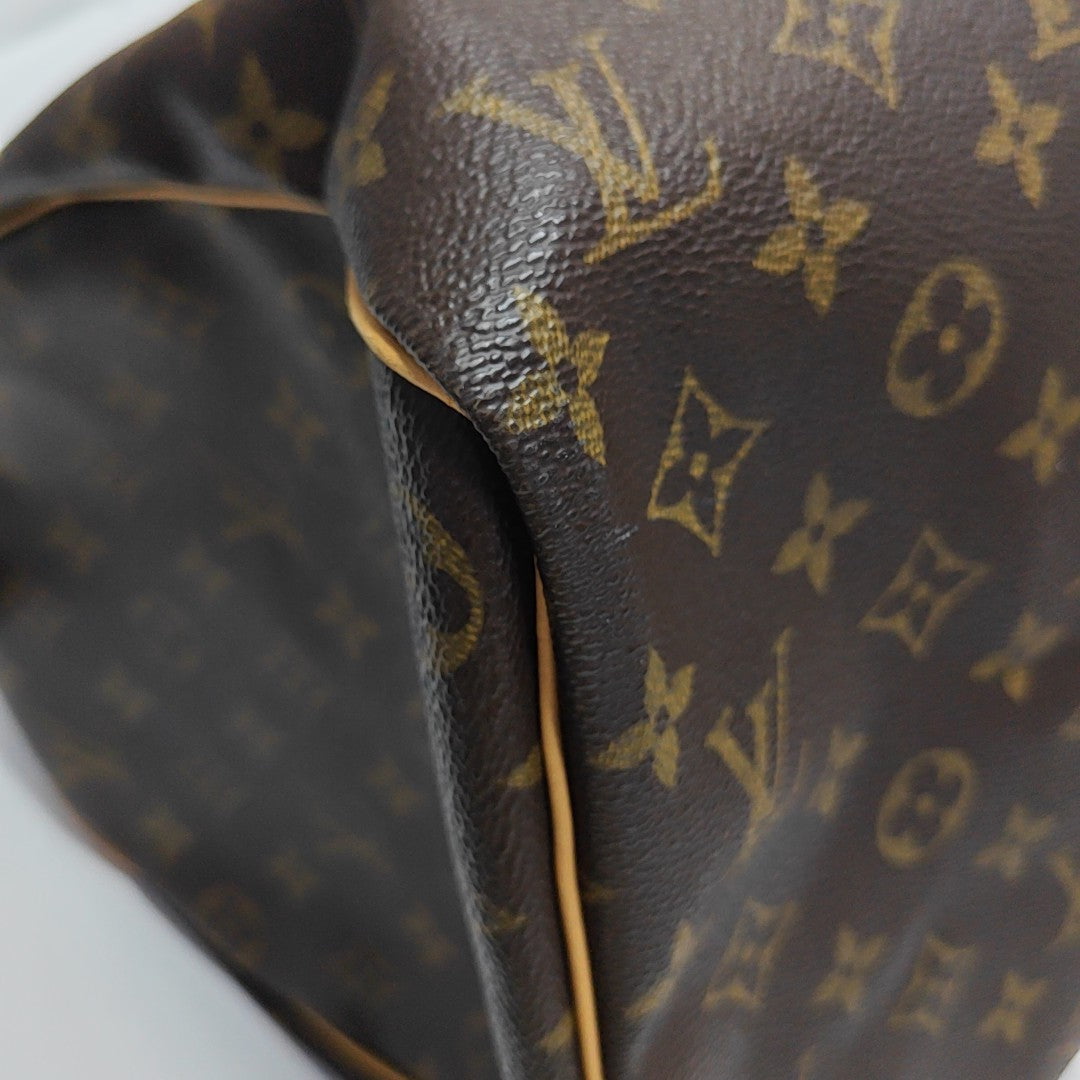 KEEPALL 45 Monogram Coated Canvas Brown