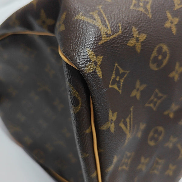 KEEPALL 45 Monogram Coated Canvas Brown