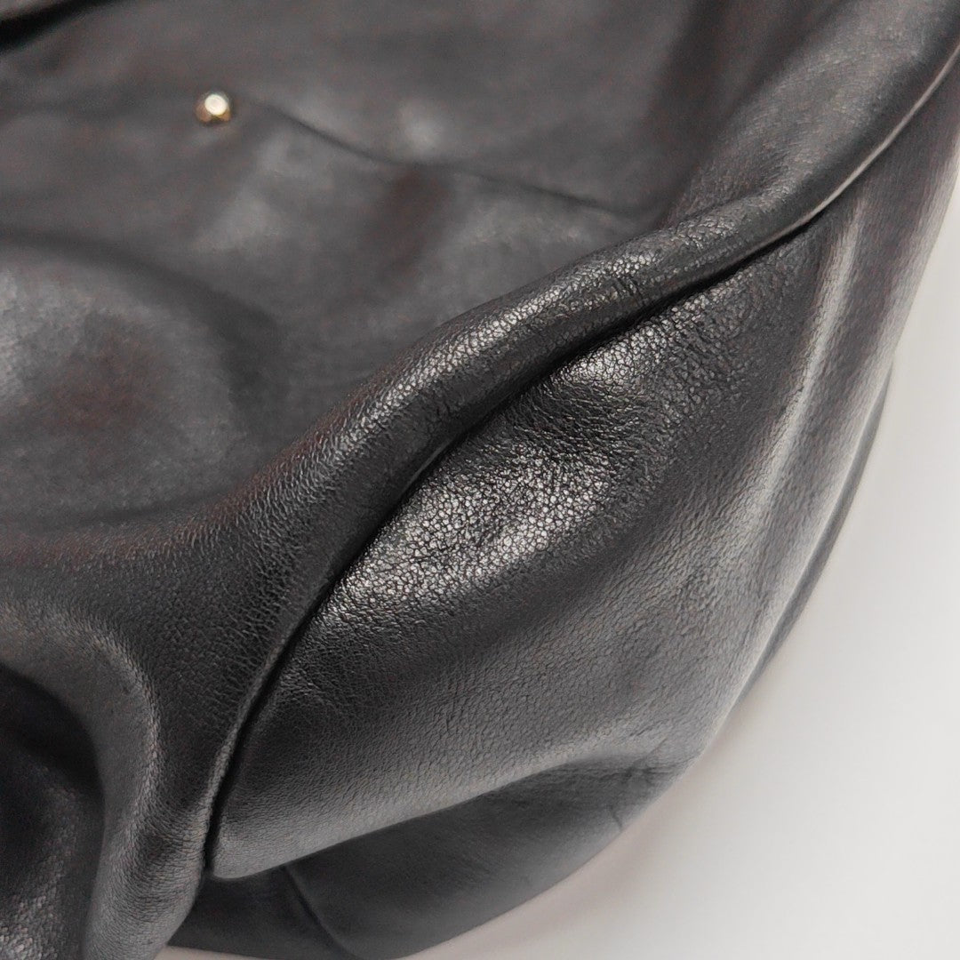 Calfskin Top Handle Bag Black