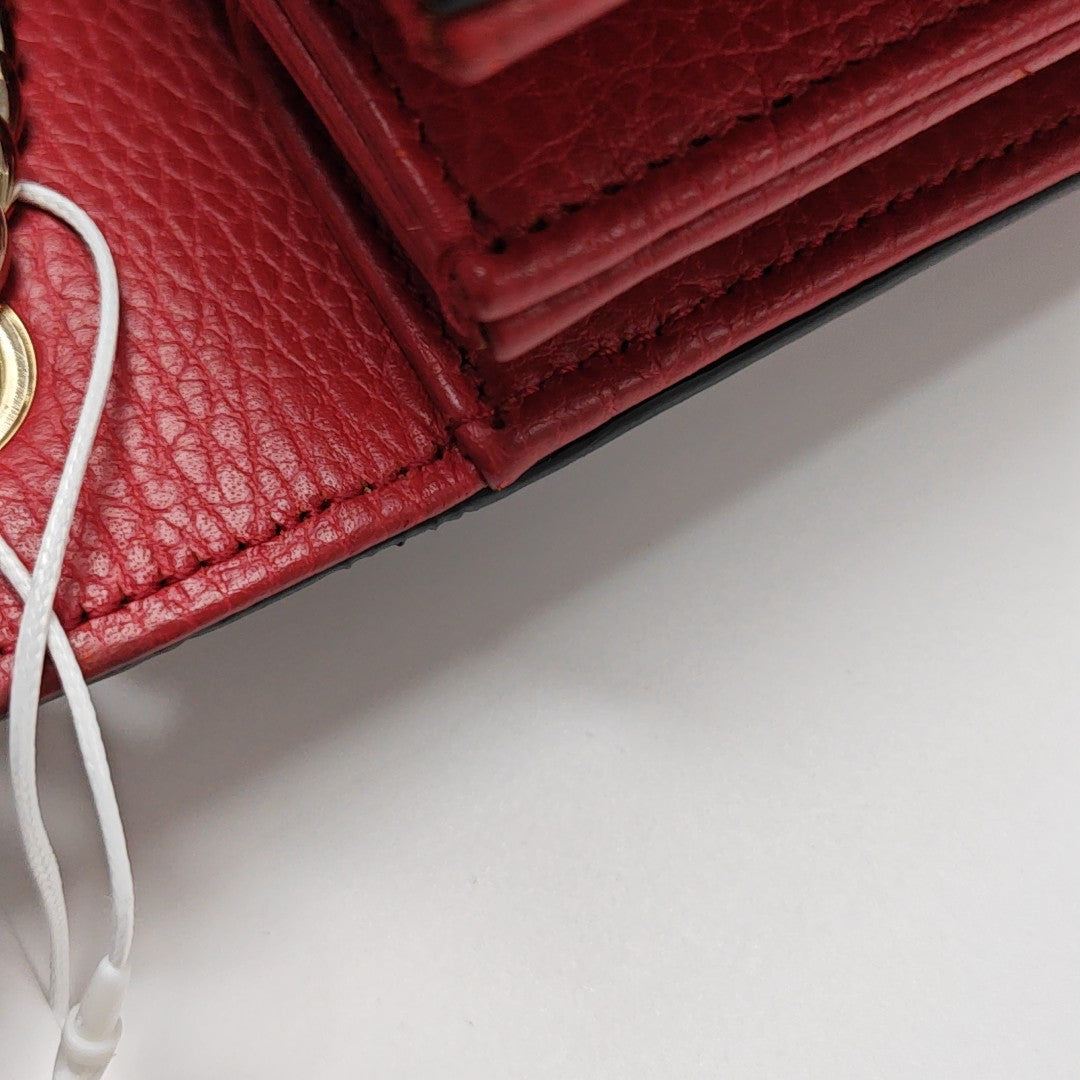 Interlocking G Small Calfskin Red