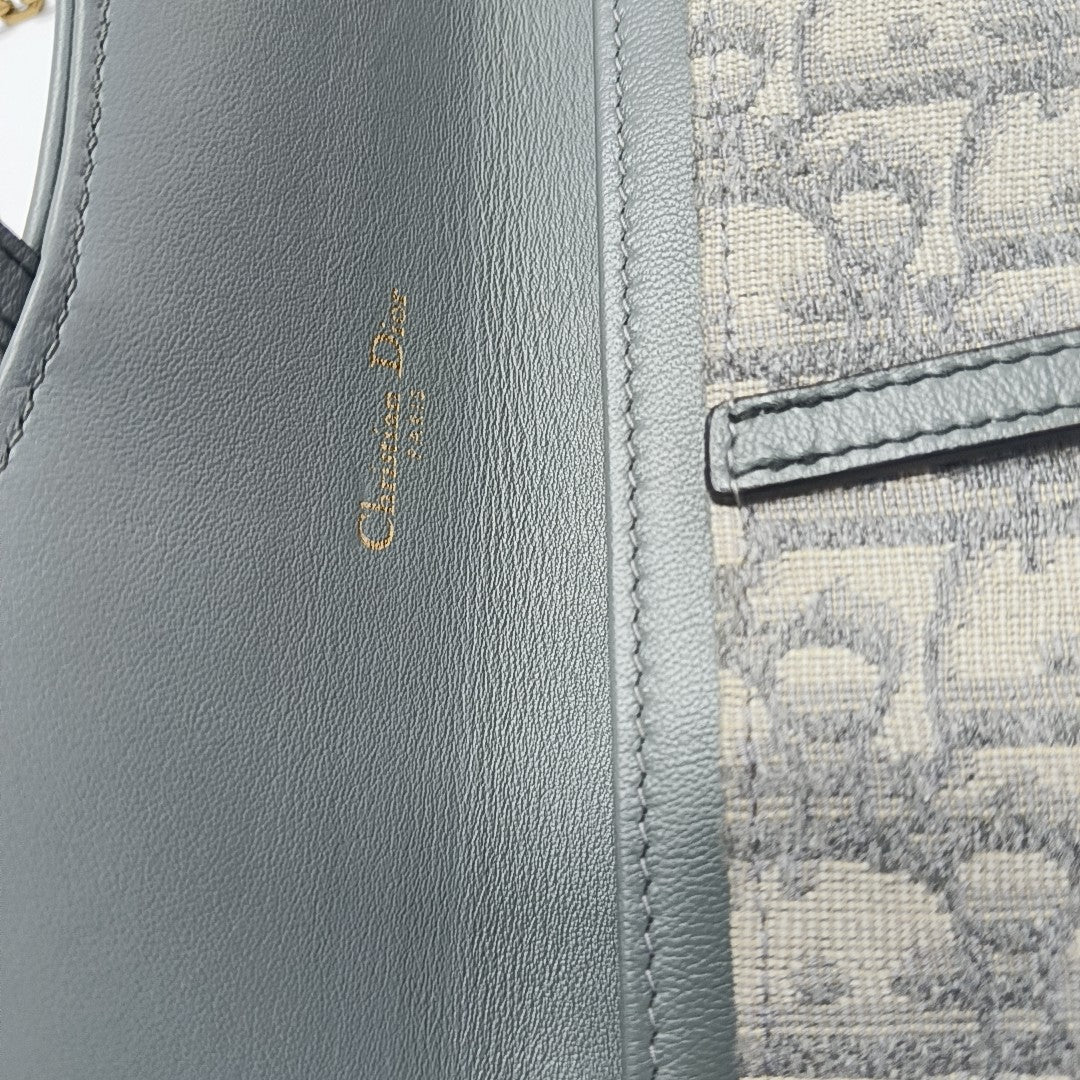 Saddle Mini Oblique Canvas Gray