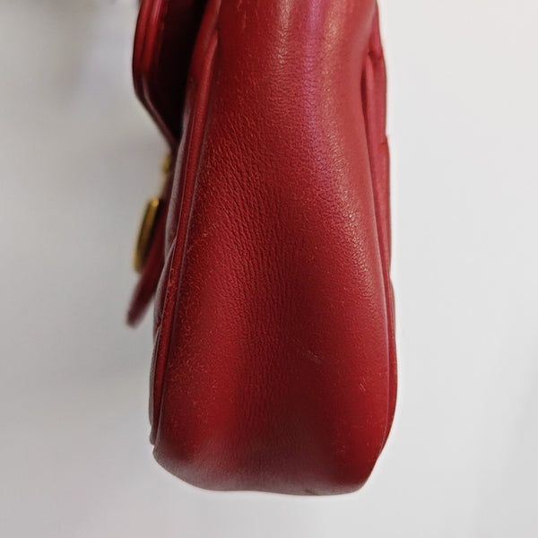 GG Marmont Mini Quilted Calfskin Red