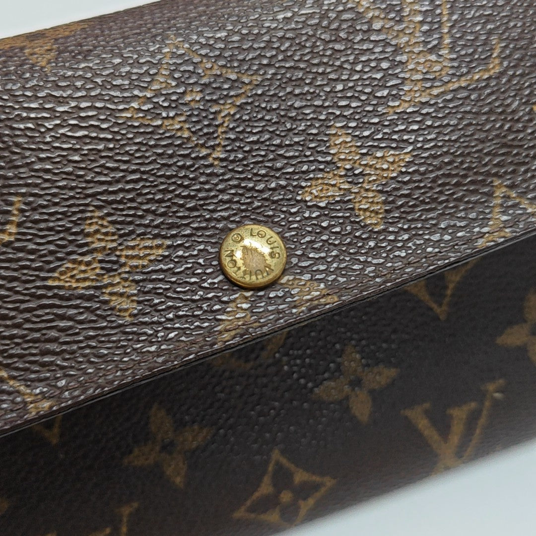 PORTE MONNAIE Monogram Coated Canvas Brown Wallet