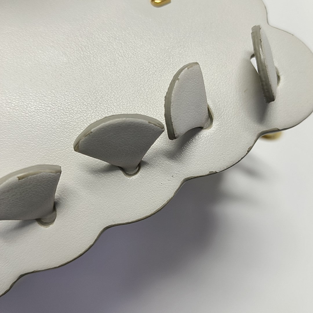Leather Shoulder Bag White