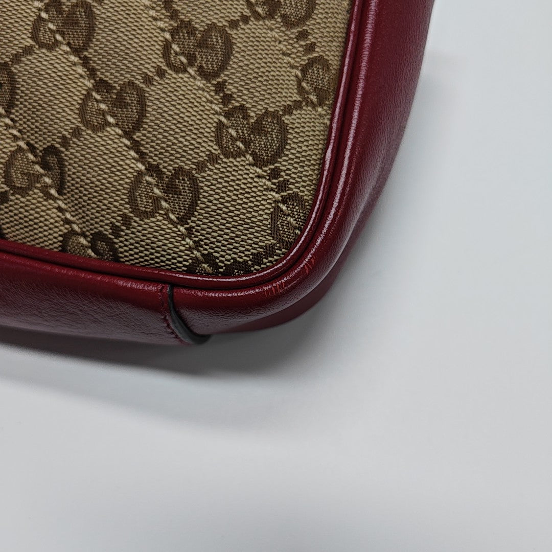 GG Marmont Small Quilted Canvas Brown