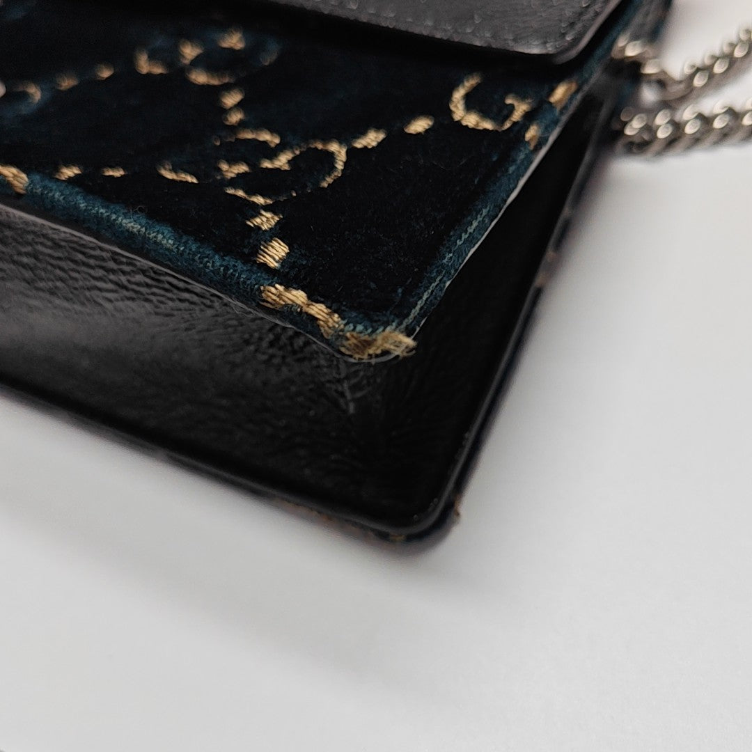 Dionysus Super Mini Monogram Velvet Blue