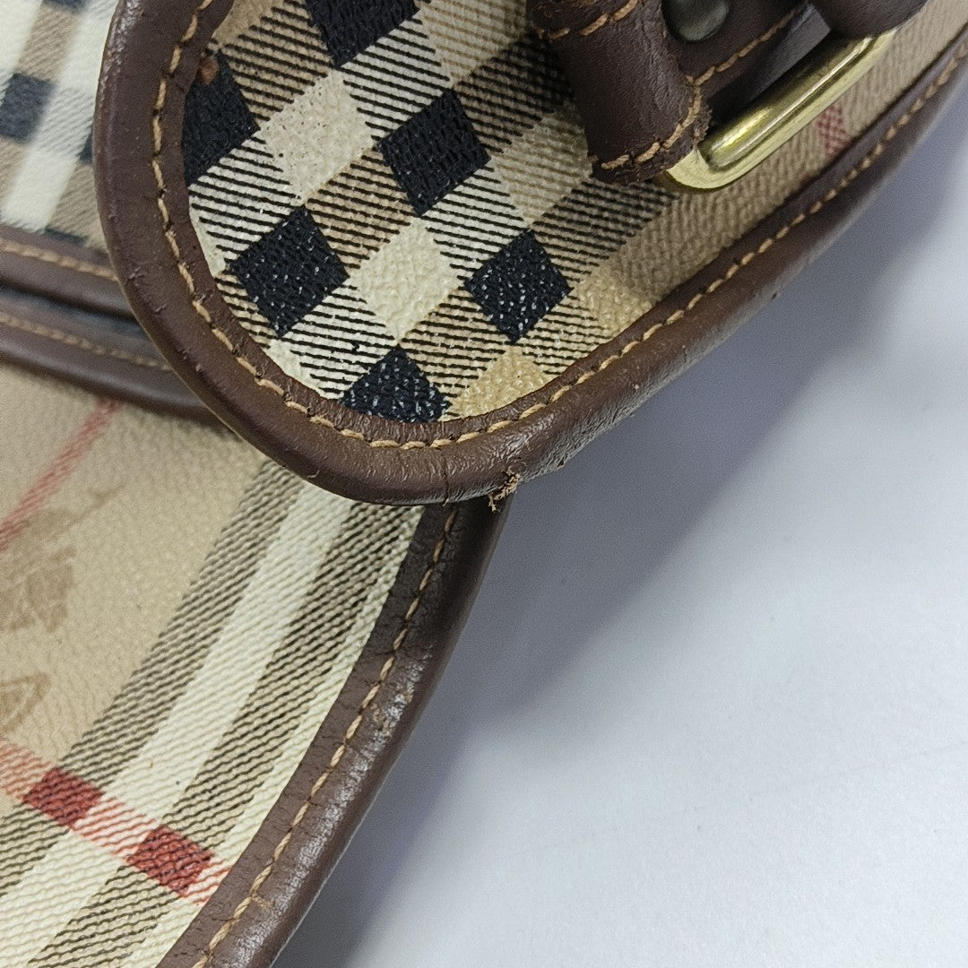 Coated Canvas Shoulder Bag Beige