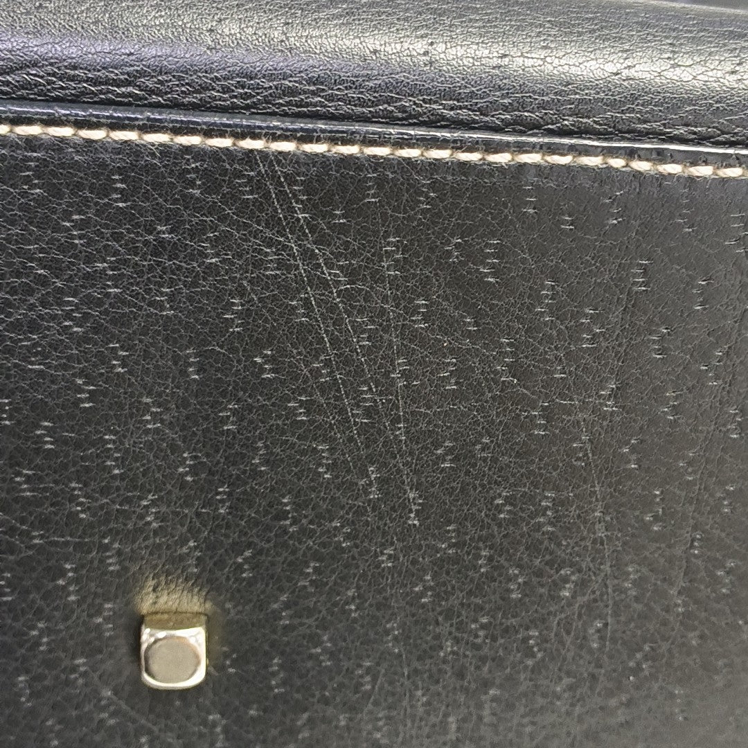 Calfskin Top Handle Bag Black