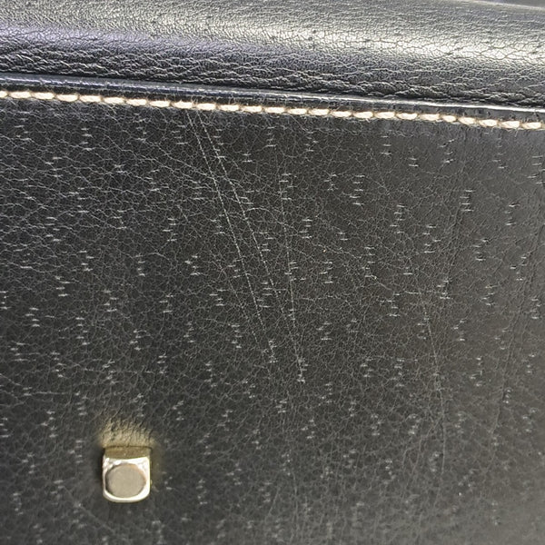 Calfskin Top Handle Bag Black
