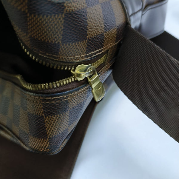 NAVIGLIO Damier Ebene Coated Canvas Brown