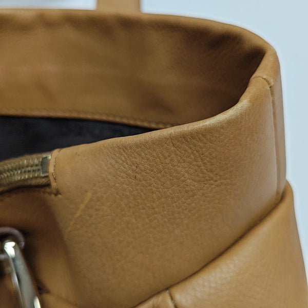 Calfskin Top Handle Bag Brown