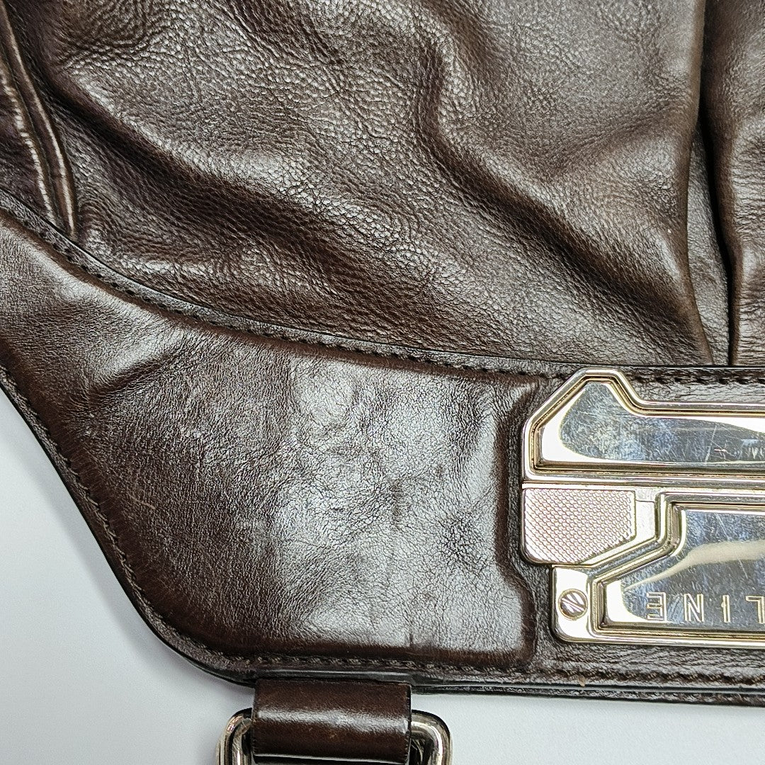 Calfskin Shoulder Bag Brown