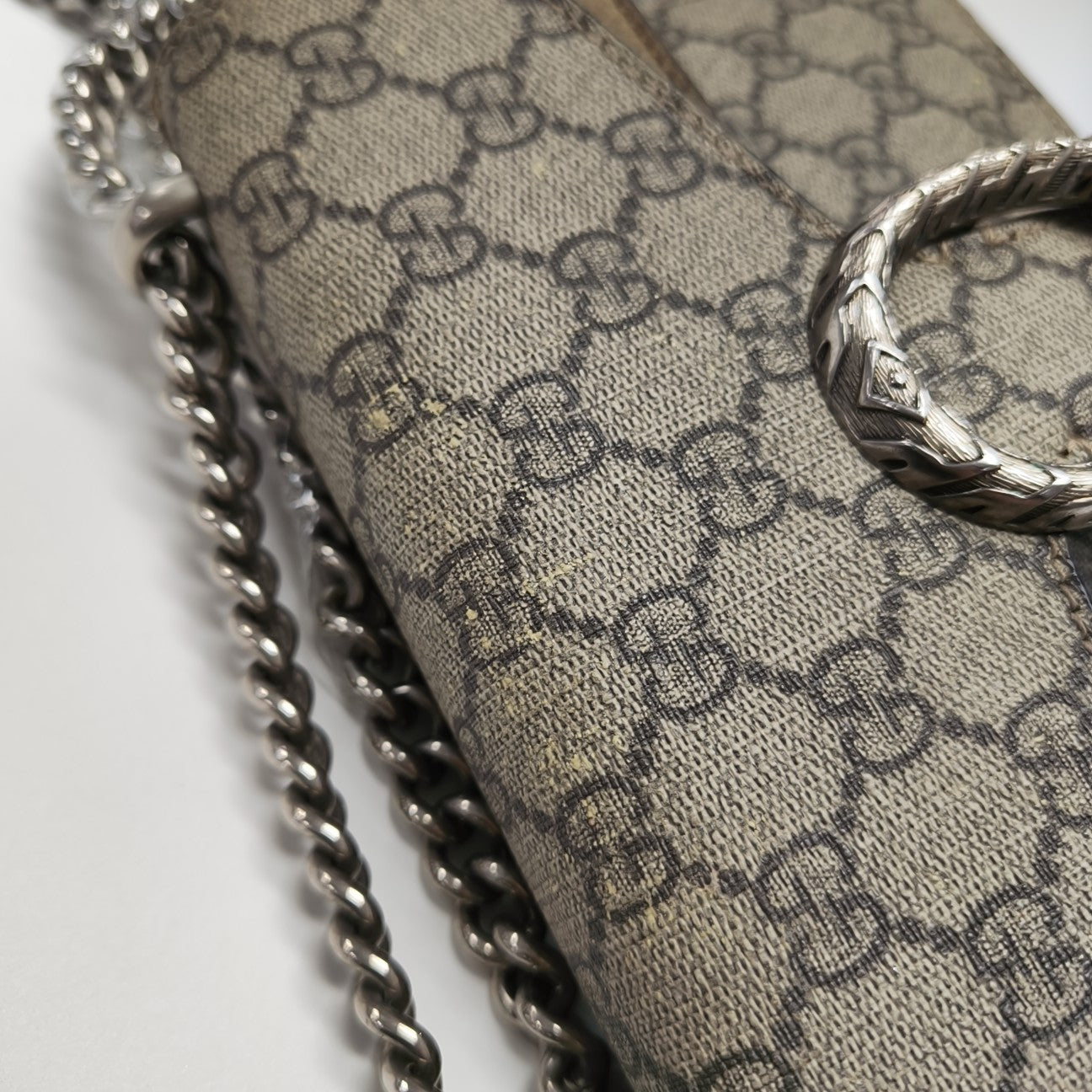 Dionysus Mini Monogram Coated Canvas Beige