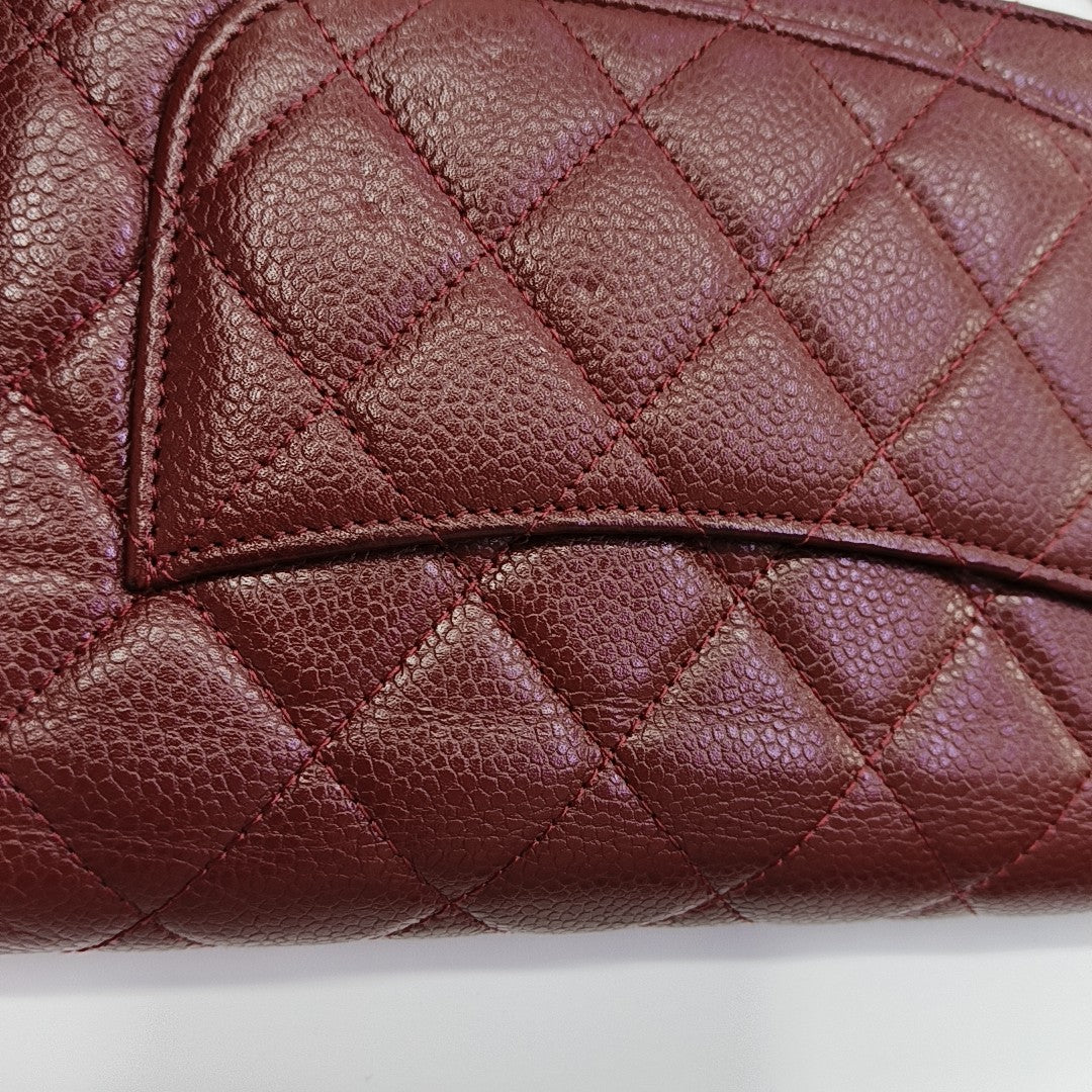 WOC Quilted Grained Calfskin Red
