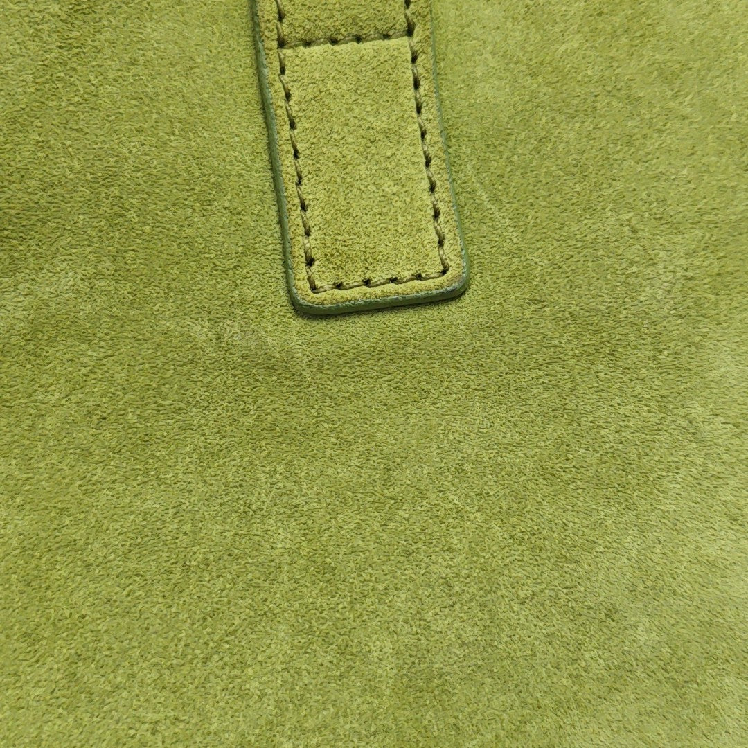Suede Top Handle Bag Green
