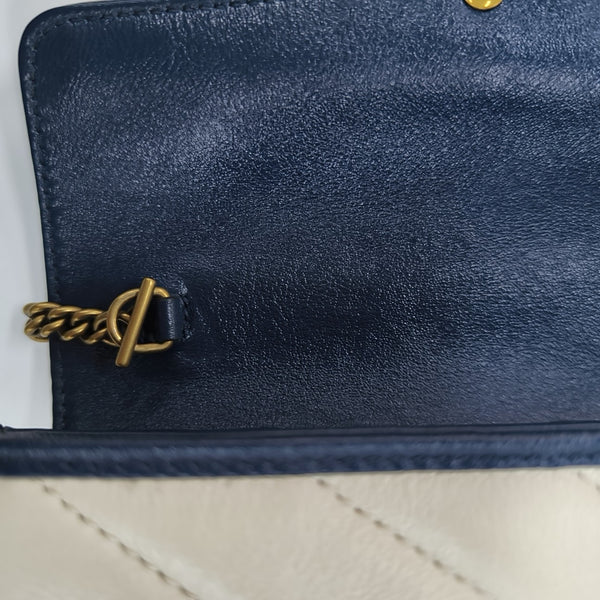 GG Marmont Super Mini Quilted Calfskin White