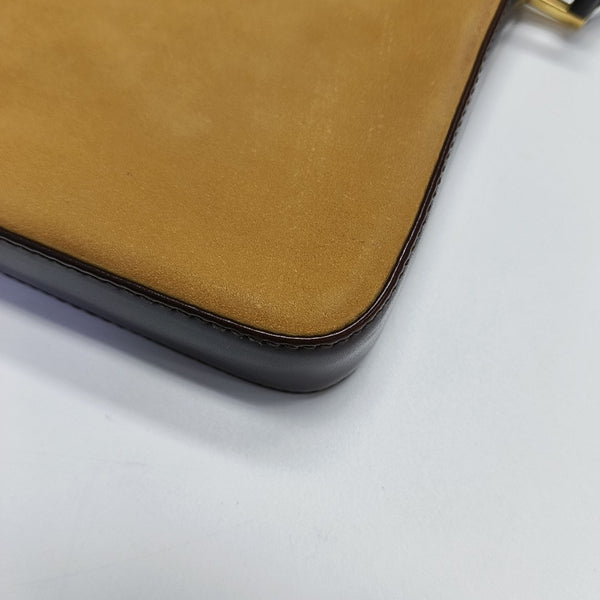 Fabric Top Handle Bag Brown