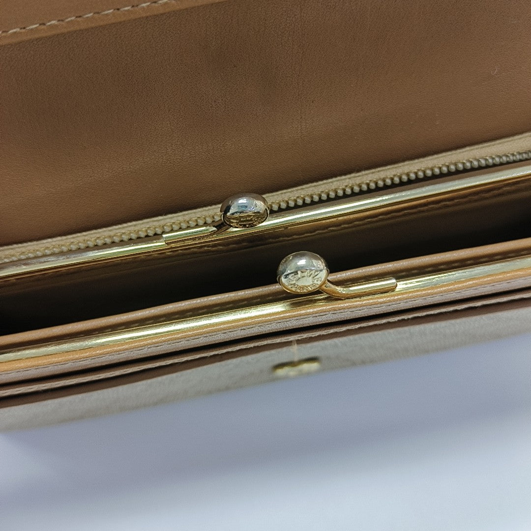 Coated Canvas Wallet Beige