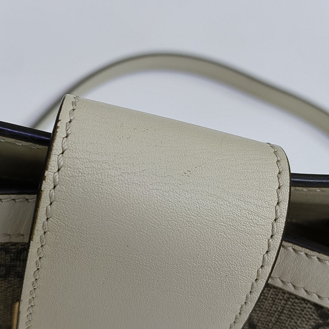 Padlock Small Monogram Coated Canvas Beige