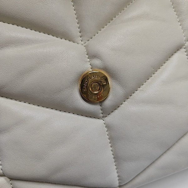 PUFFER Small Quilted Lambskin White