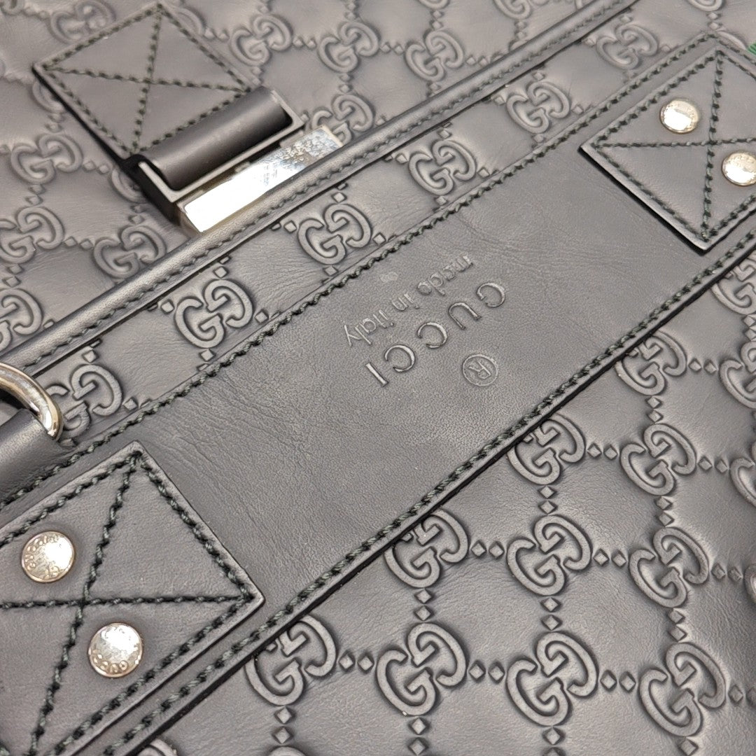 Monogram Calfskin Shoulder Bag Black