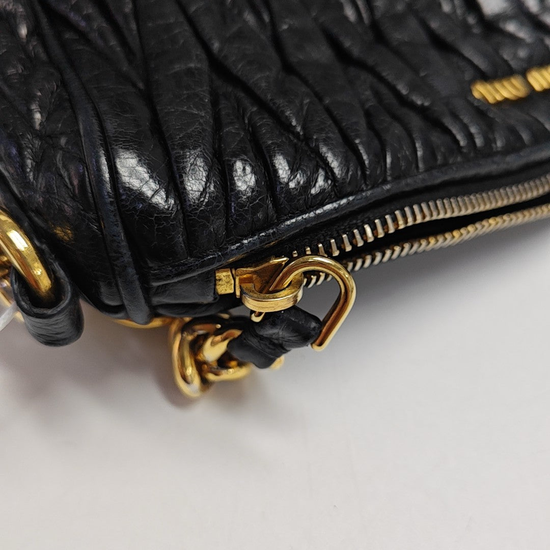 Quilted Lambskin Shoulder Bag Black
