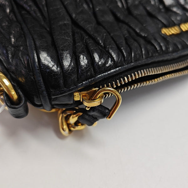 Quilted Lambskin Shoulder Bag Black
