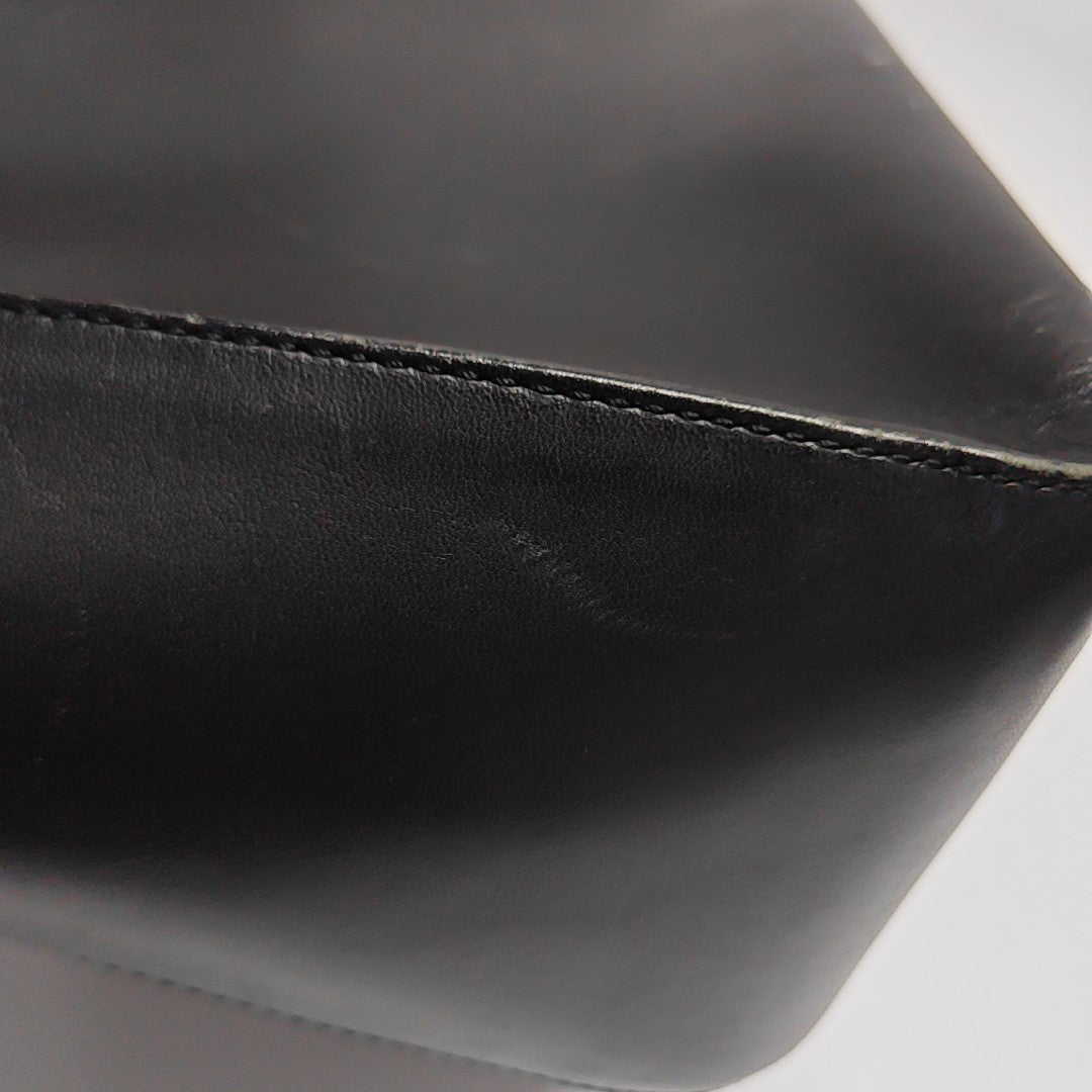 Calfskin Top Handle Bag Black