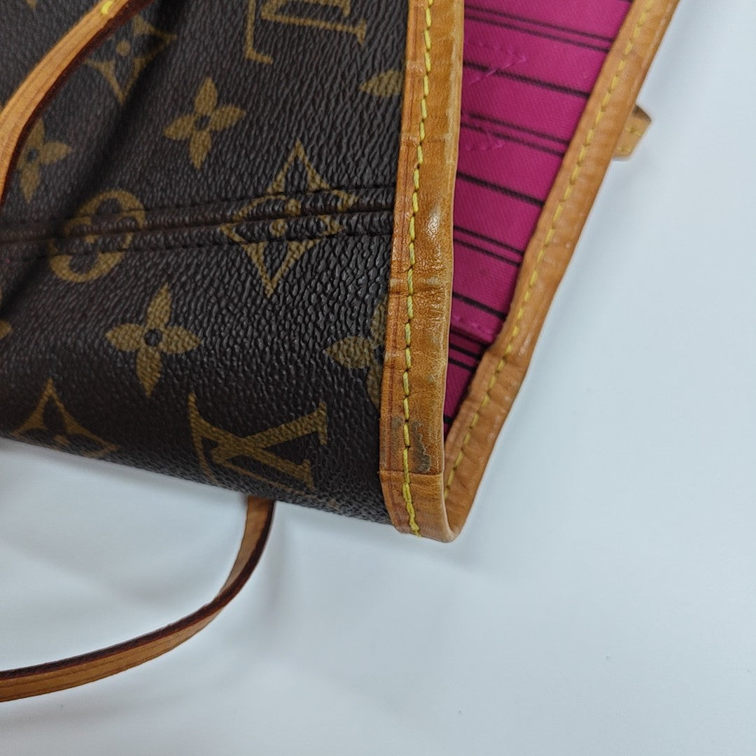 NEVERFULL MM Monogram Coated Canvas Brown