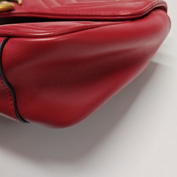 GG Marmont Medium Quilted Calfskin Red