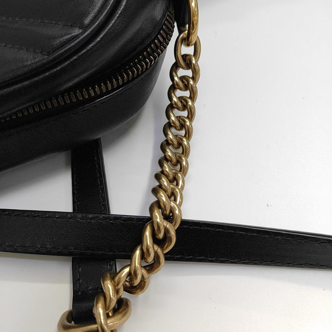 GG Marmont Small Quilted Calfskin Black