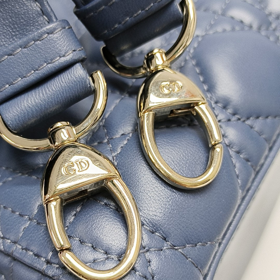 Lady Dior Medium Cannage Lambskin Blue
