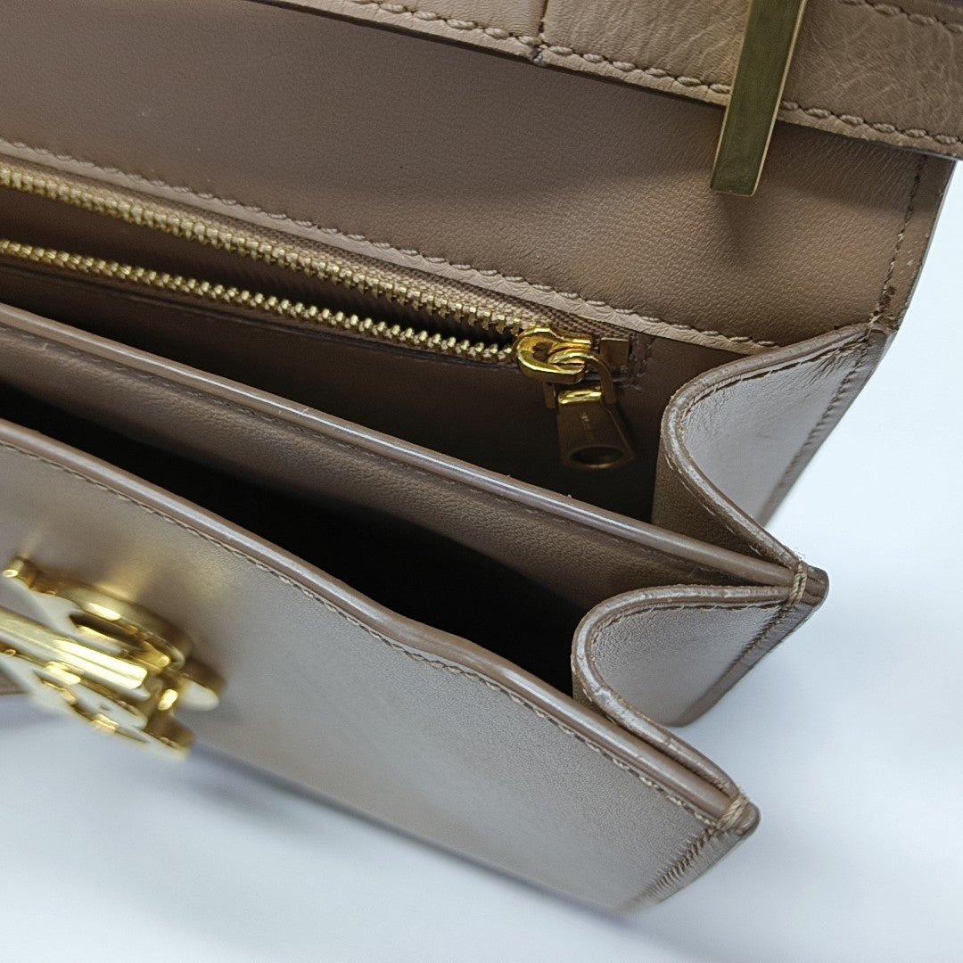 TB Small Calfskin Beige