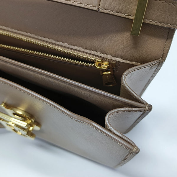 TB Small Calfskin Beige
