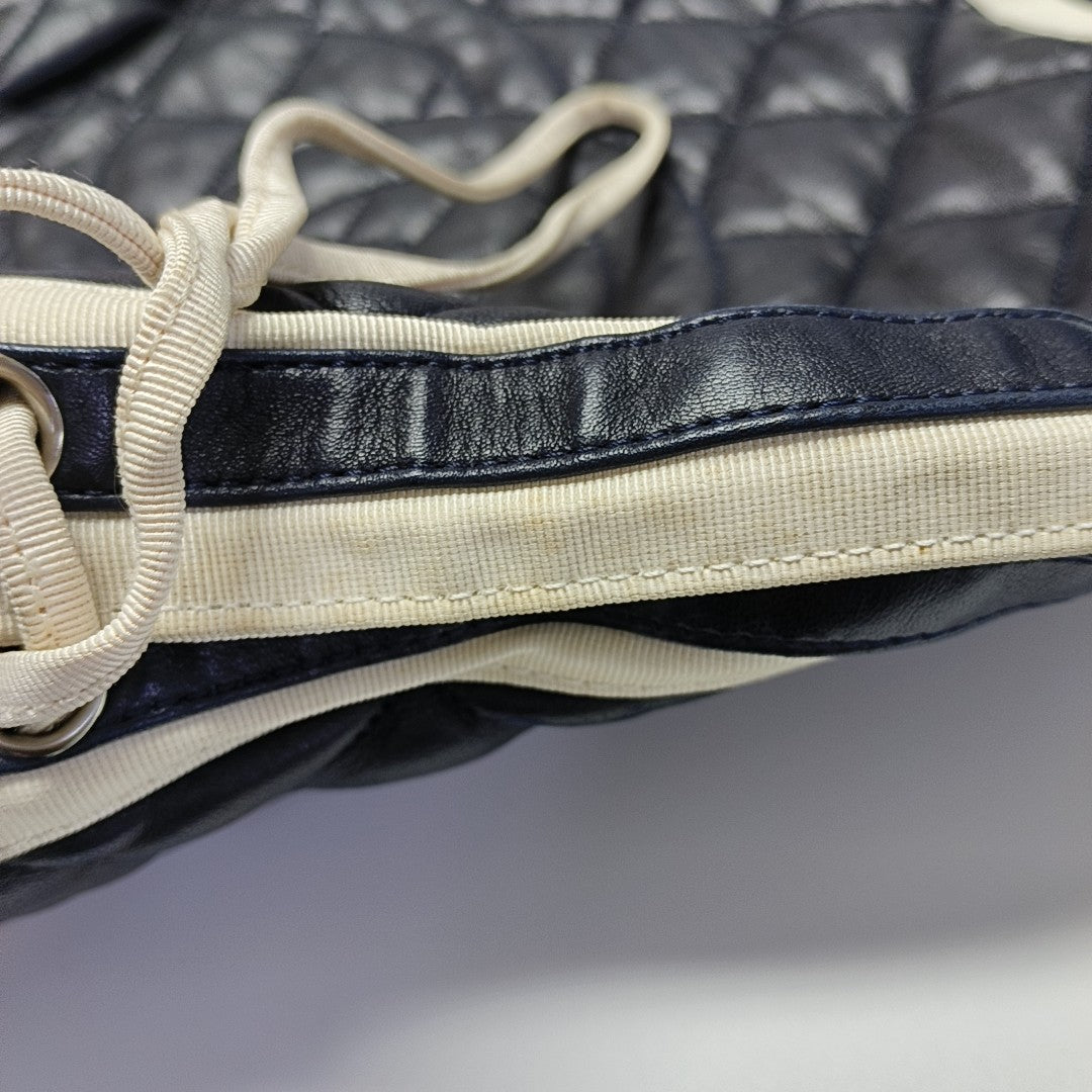 Quilted Lambskin Tote Bag Blue