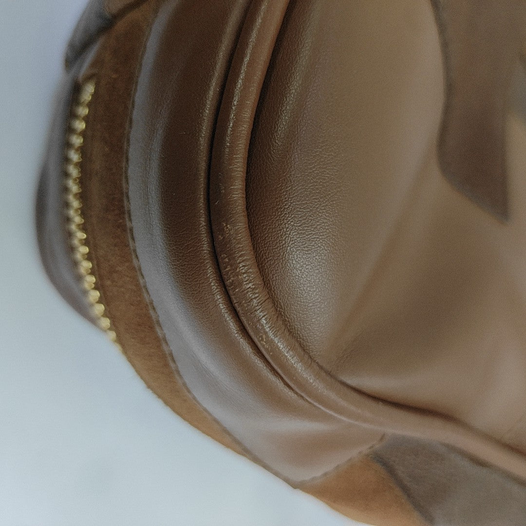 Calfskin Top Handle Bag Brown