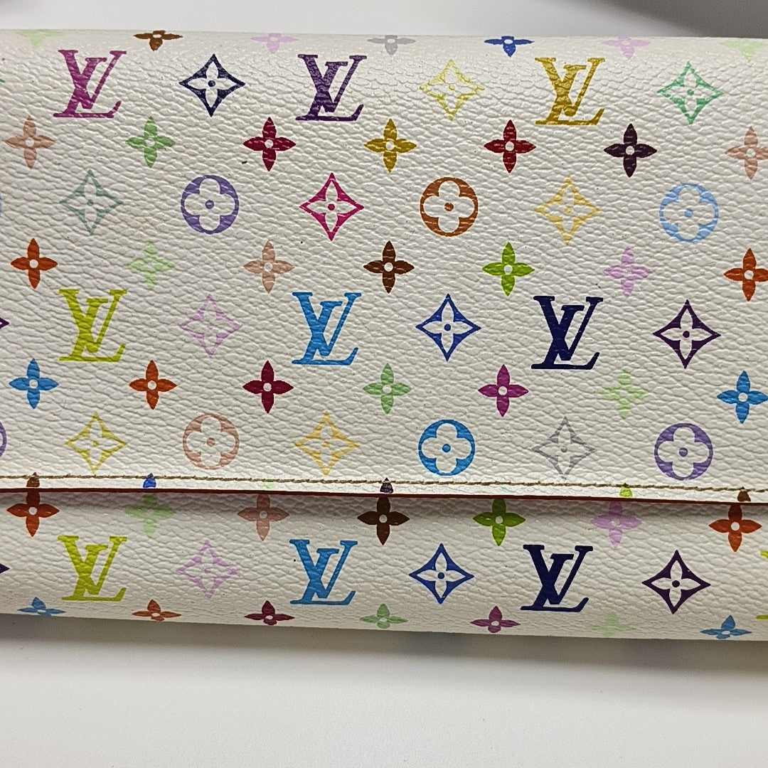 SARAH Monogram Coated Canvas White Wallet