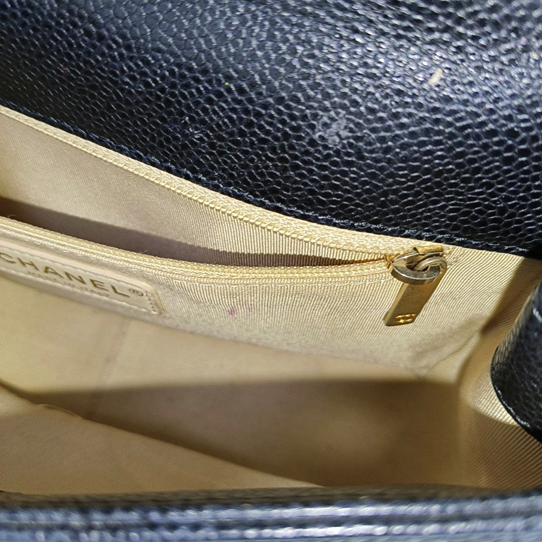Quilted Grained Calfskin Black