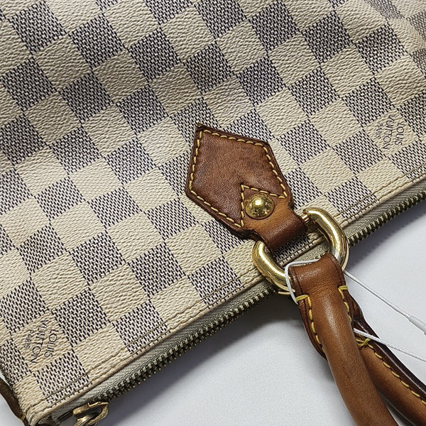 SALEYA PM Damier Azur Coated Canvas White