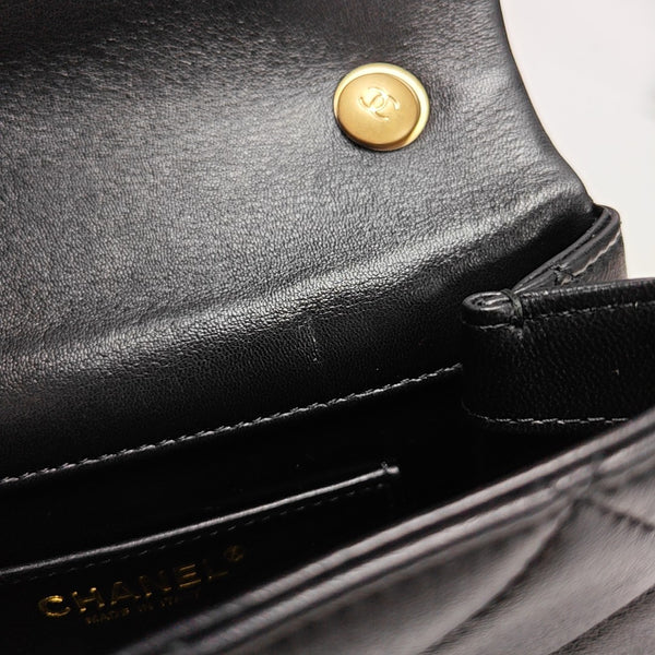 Quilted Lambskin Shoulder Bag Mini Black