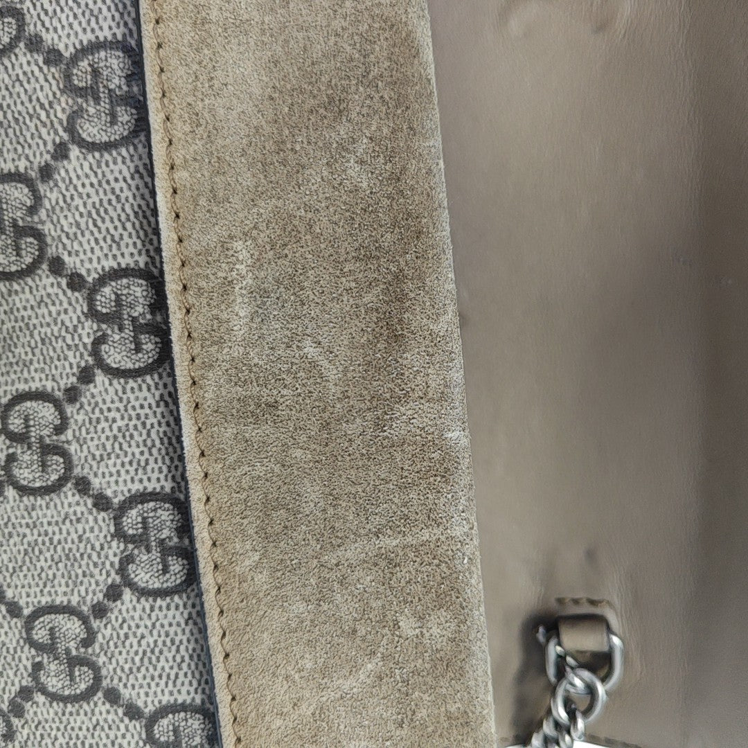 Dionysus Super Mini Monogram Coated Canvas Beige