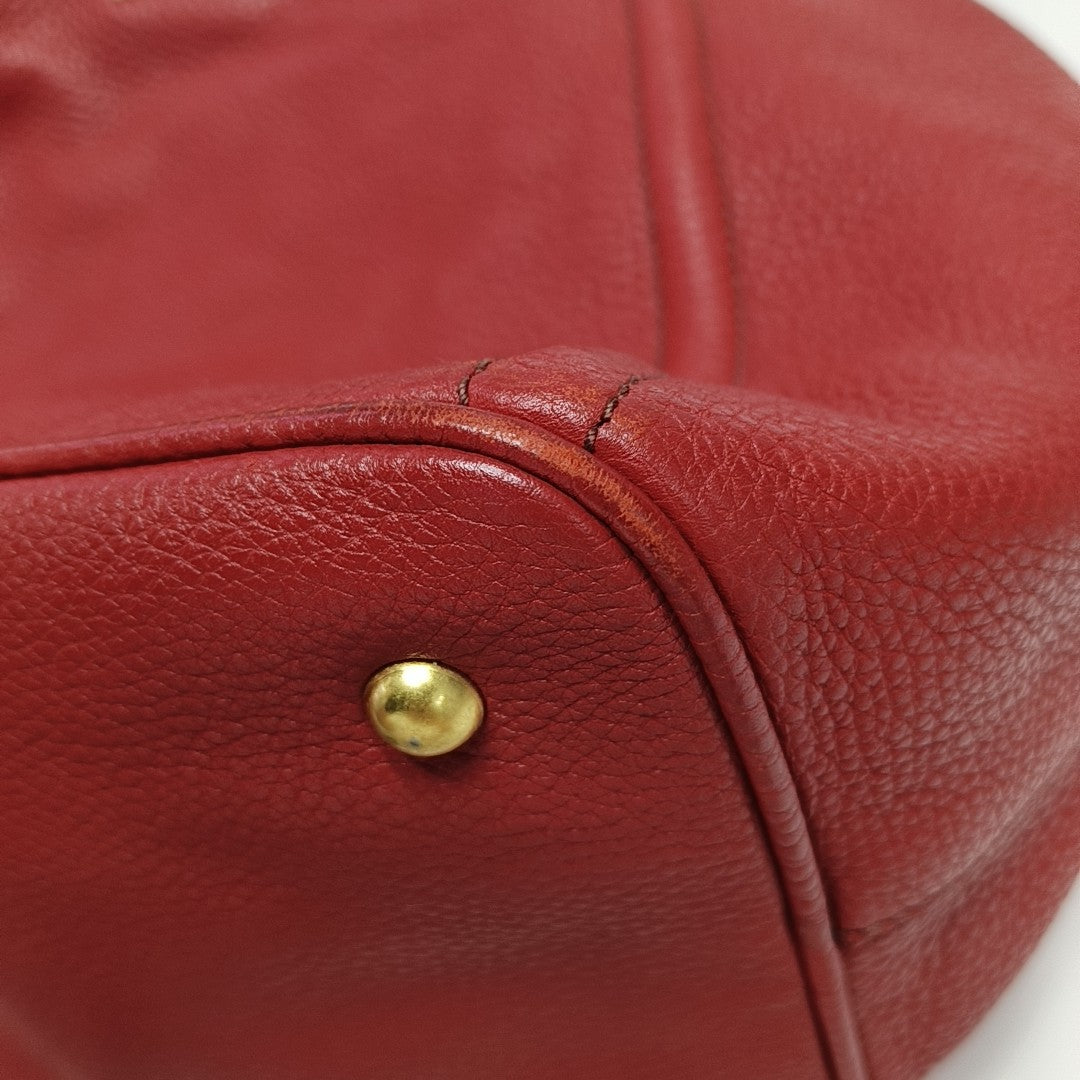 Calfskin Top Handle Bag Red
