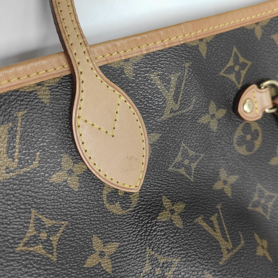 NEVERFULL MM Monogram Coated Canvas Brown