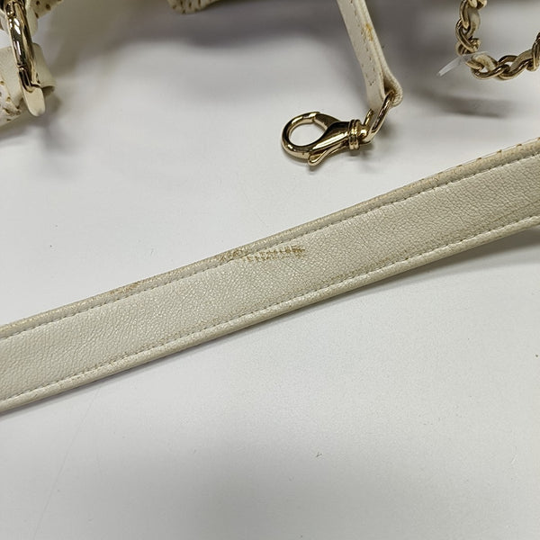 Quilted Lambskin Bucket Bag Beige