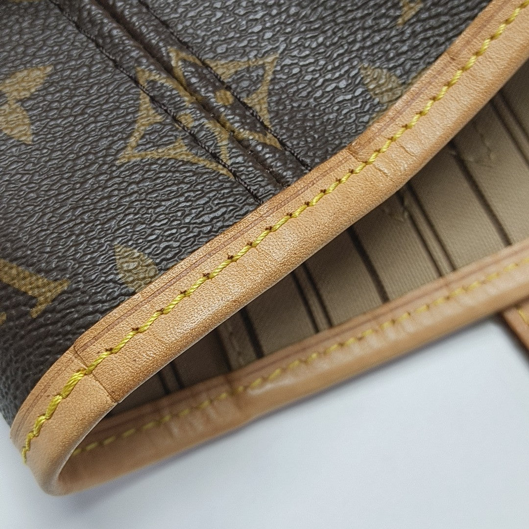 NEVERFULL MM Monogram Coated Canvas Brown