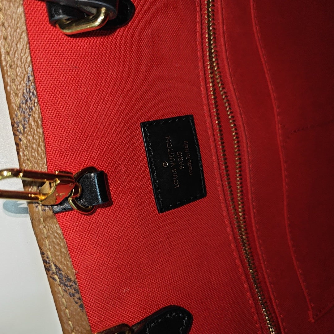 ONTHEGO MM Monogram Coated Canvas Brown