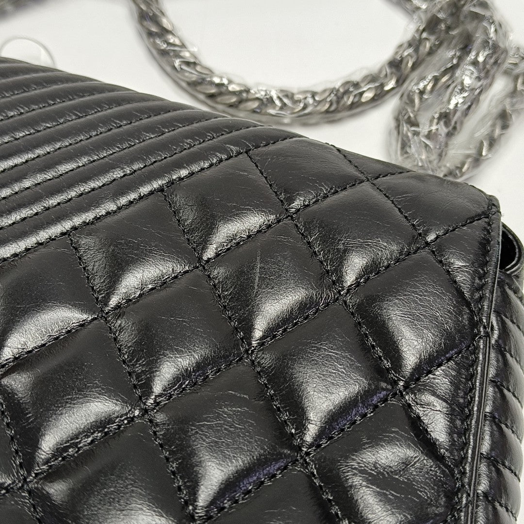 COCO BOY Quilted Calfskin Black