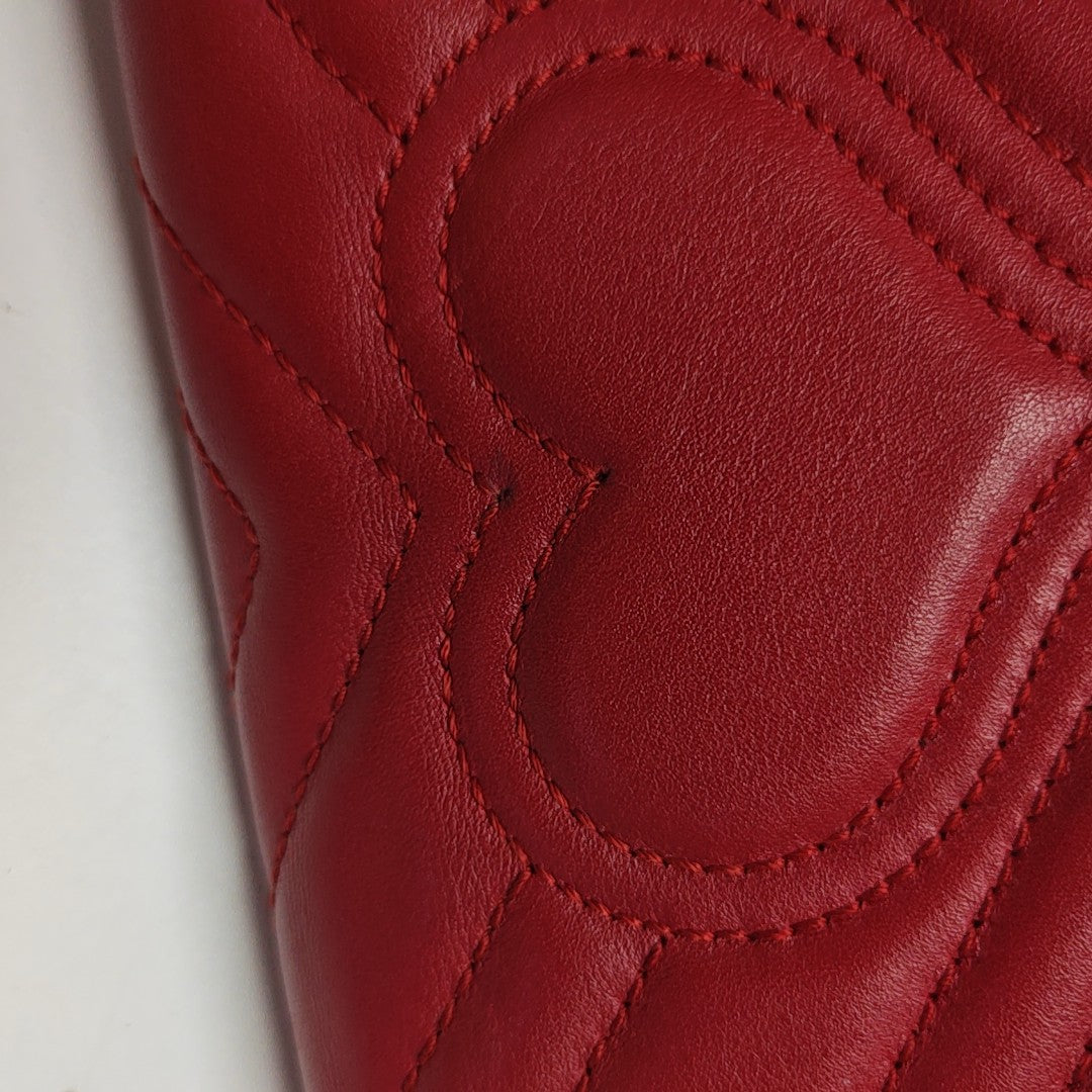 GG Marmont Super Mini Quilted Calfskin Red