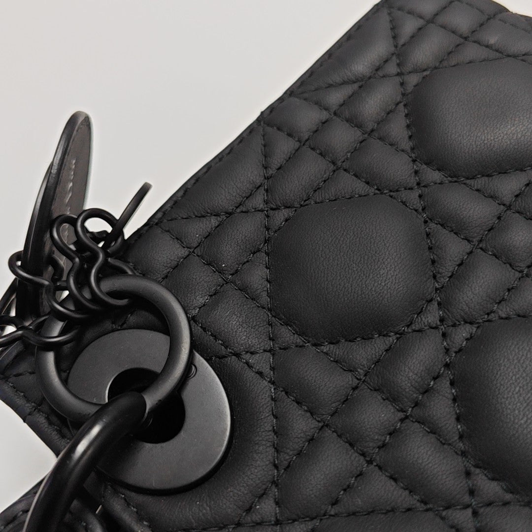 Lady Dior Mini Cannage Calfskin Black