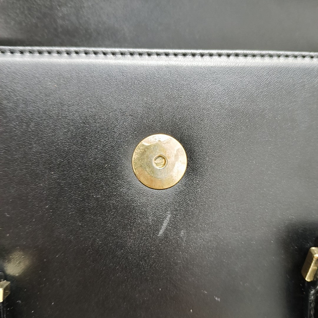 Calfskin Top Handle Bag Black